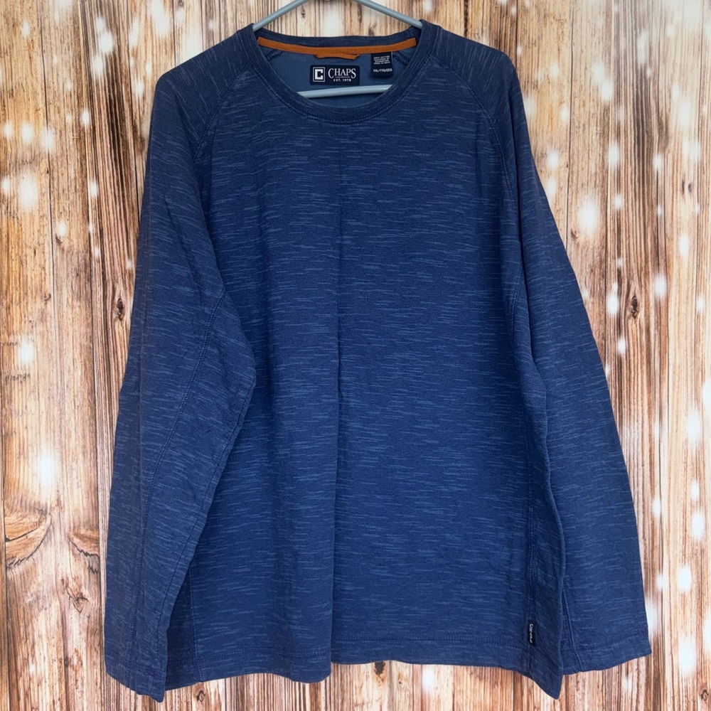 Chaps Heavy Weight Long Sleeve Blue Crew Neck Shirt